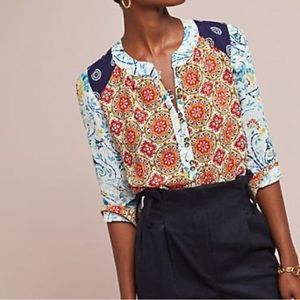 Anthropologie Multicolor Patterned Blouse